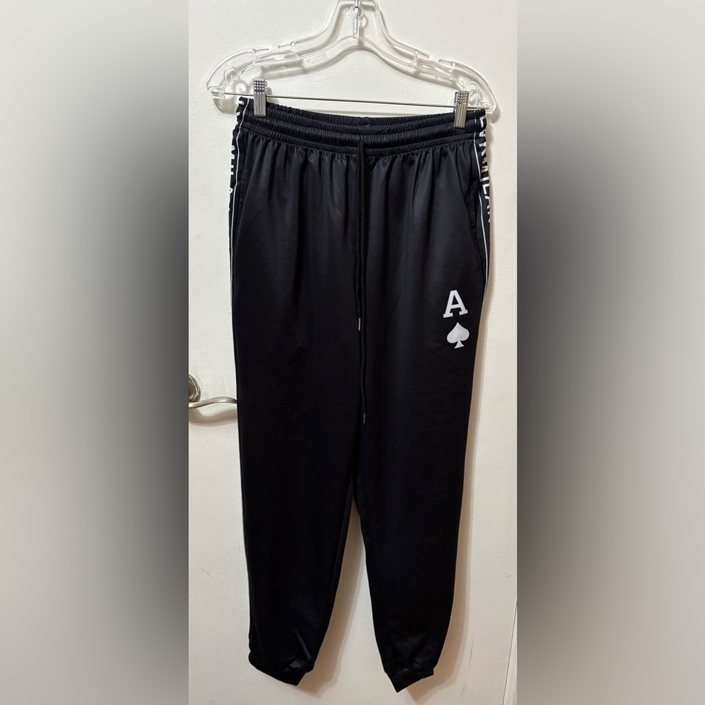 Men's Black Joggers with Ace Design